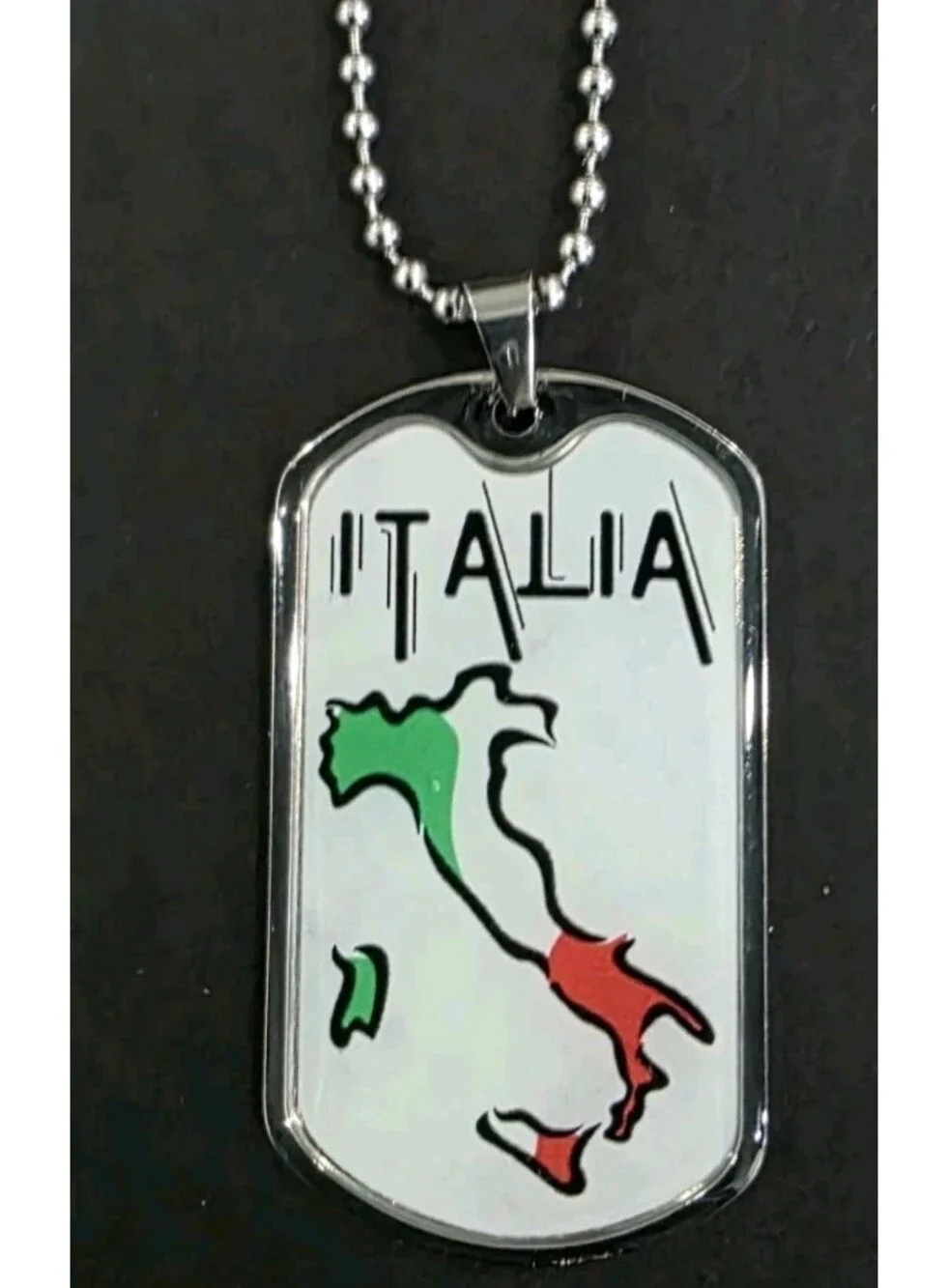 Italian Flag Necklace Pendant 22